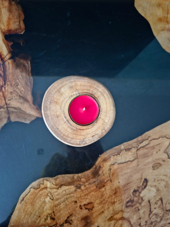 SUPORTURI DE LUMANARI HANDMADE - suport lumanare lemn Round Natural