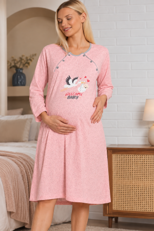 Gravide - Cămașă de noapte pentru alăptare SEVGI roz – Welcome Baby