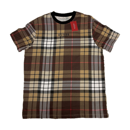 Tricouri și polo - Produs Test : Tricou GUESS în carouri maro