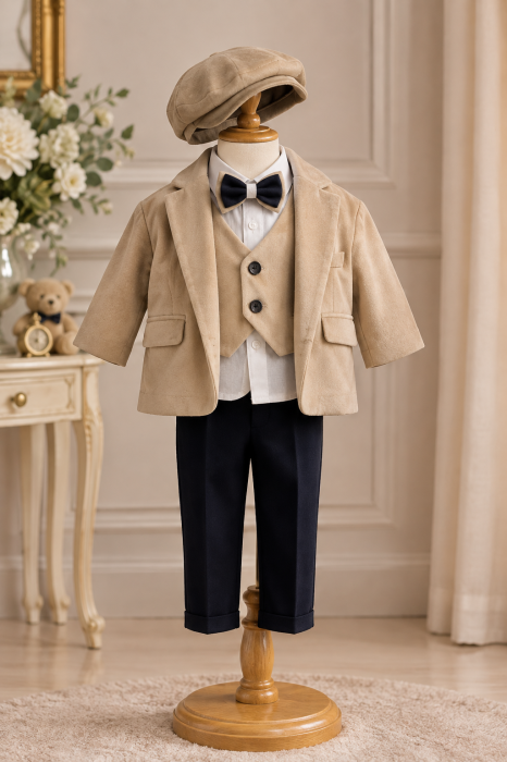 Costum botez baiat,Catifea [2]
