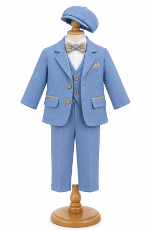 Produse - Costum botez baiat bleu