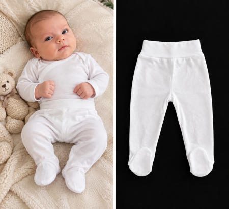 Produse - Pantalon bata alb cu botosel