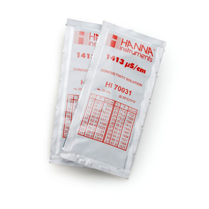 1,413 µS/cm @ 25°C Plic standard de calibrare EC, (25 x 20mL) [1]