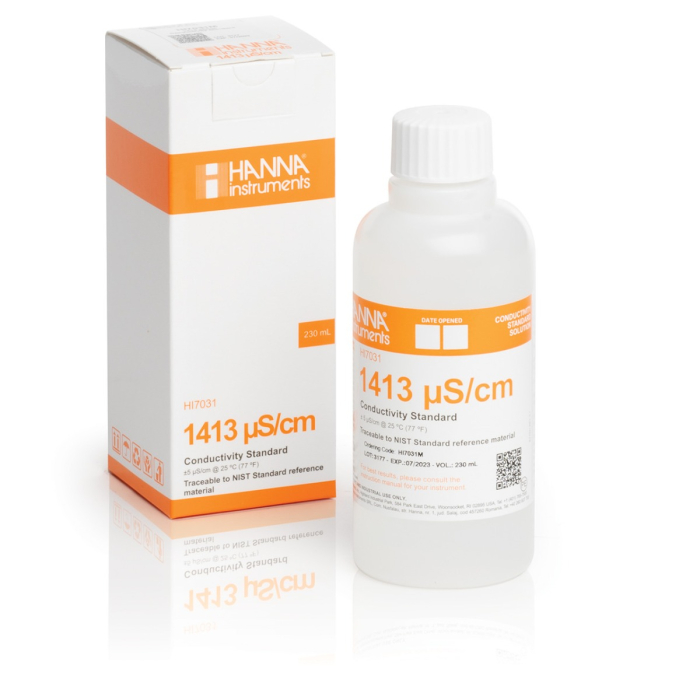 Solutie de calibrare 1413 µS/cm Valoarea EC la 25°C, sticlă de 230 ml [1]