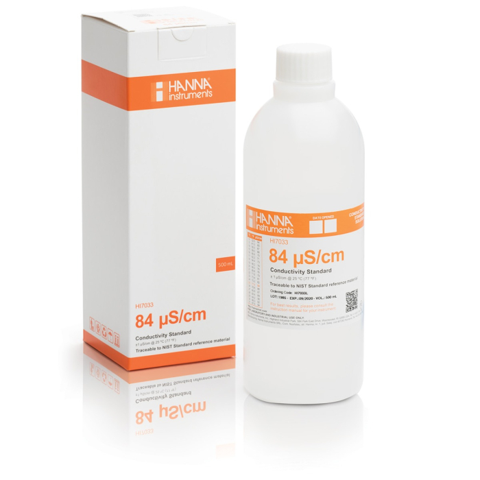 Solutie de calibrare 84 µS/cm Valoarea EC la 25°C, sticlă de 500 ml [1]