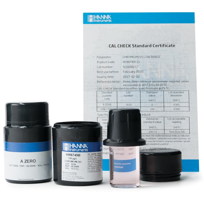 Standarde CAL Check™ pentru crom VI LR, 0,0 și 100 µg/l [1]