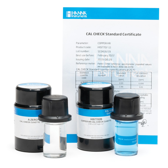 Standarde CAL Check™ pentru Cupru HR, 0.0 și 2.0 ppm [1]