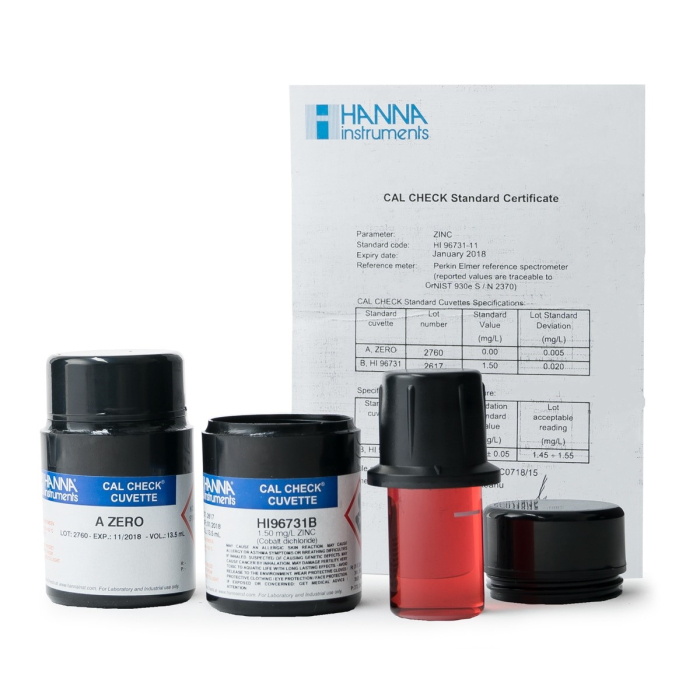 Standarde CAL Check™ pentru zinc, 0,0 și 1,50 ppm [1]
