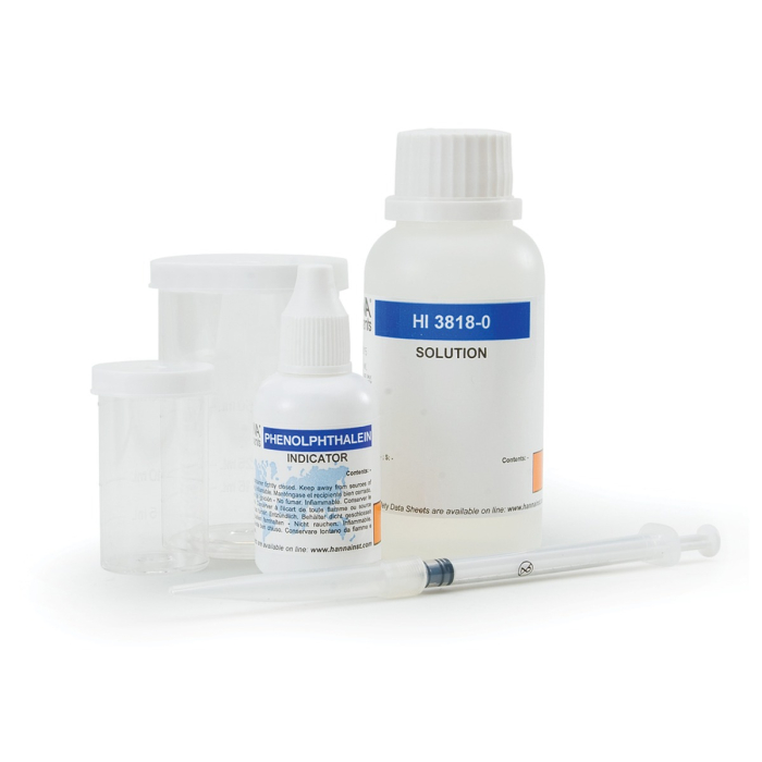 Dioxid de carbon (ca CO2), Interval: (0.0-10.0mg/L)(0.0-50mg/L)(0-100mg/L) Metoda: titrare, aprox. 110 teste [1]