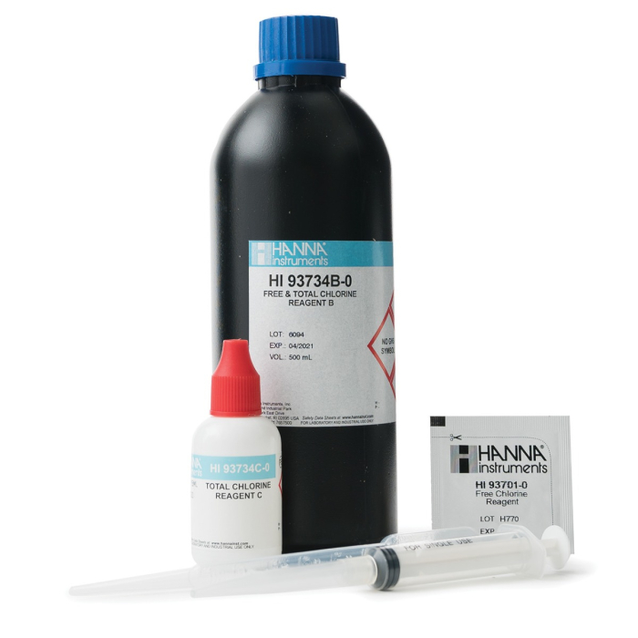 Reactivi Clor Liber si Total, Domeniu Mare 0.00 la 10.00 mg/L, metoda DPD, pentru 300 de teste [1]