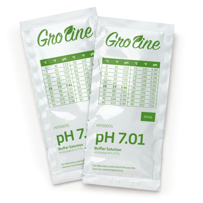 Tampon GroLine pH 7,01 (+/- 0,02 precizie pH la 25°C) cu certificat de analiză, (25 x 20 ml) [1]