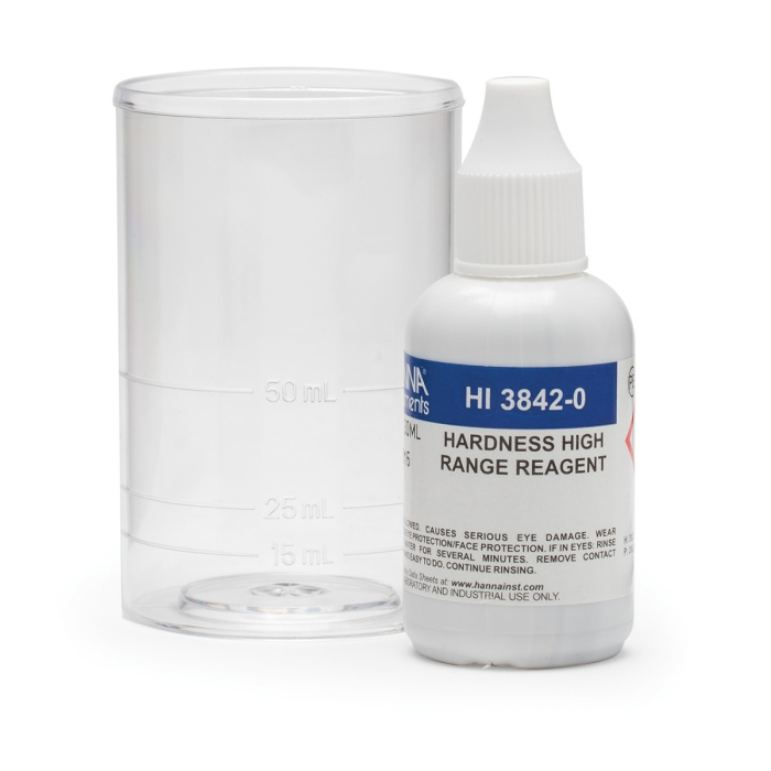 Duritate totală, metoda EDTA, Kit de testare pentru 50 de teste (interval de la 400 la 3000 mg/L (ppm) [1]