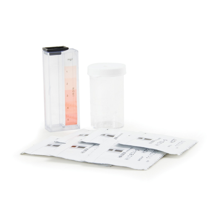 Fier (Fe+2 &amp; Fe+3), Interval: (0-5 mg/L) Metoda: colorimetrică, 50 teste [1]