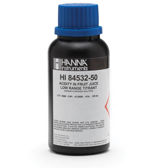 Titrant domeniu mic pentru aciditatea din suc de fructe, minititrator HI84532 (120 ml) [1]