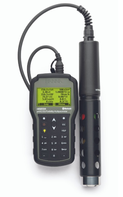 Multiparametru portabil cu Bluetooth® pH/EC/ Turbiditate/Oxigen Dizolvat Optic OPDO® - HI98594 [1]