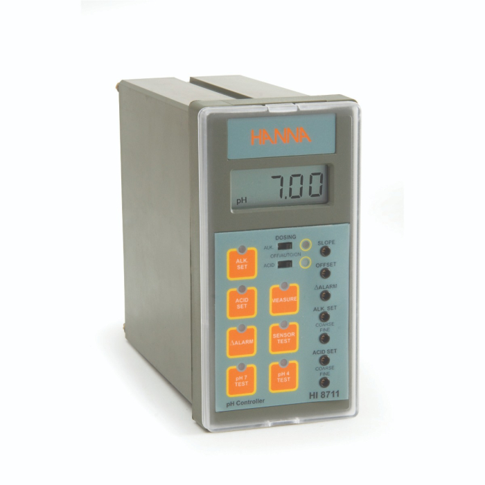 Controler analog de pH montat pe panou cu ieșire dublă și test de autodiagnosticare, interval: 0,00 până la 14,00 pH [1]