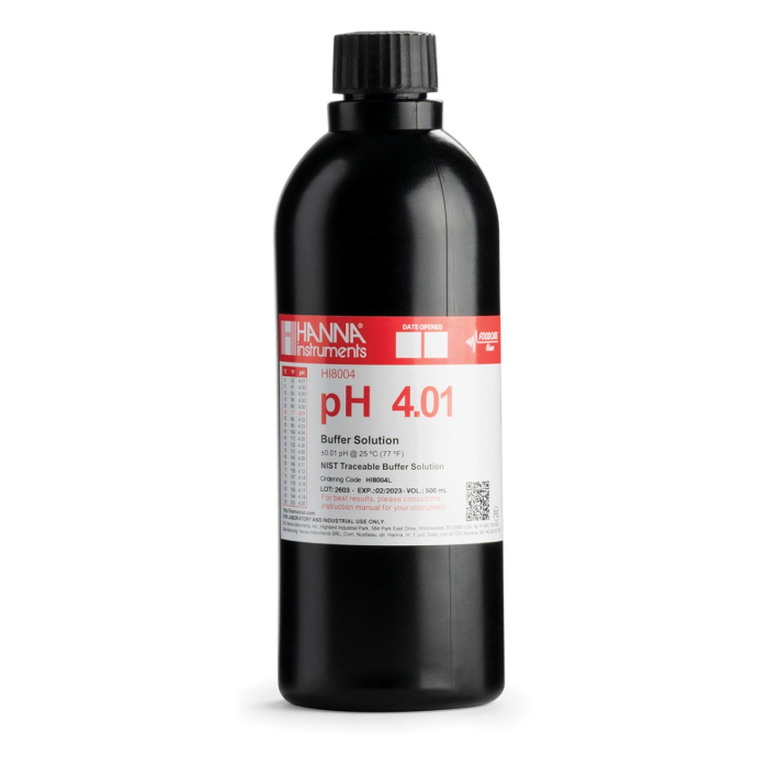 Tampon de calibrare pH 4.01 @ 25°C în flacon FDA cu certificat de analiză, 500 ml [1]
