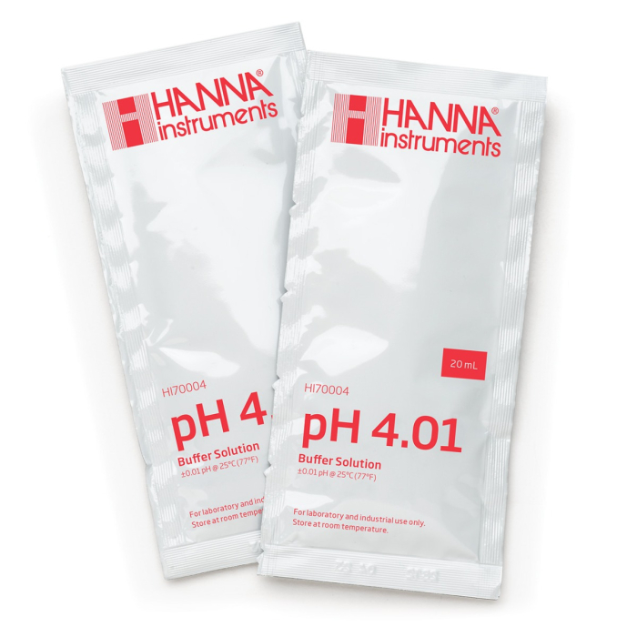 pH 4.01 @ 25°C Plic tampon de calibrare cu certificat de analiză, (25 x 20mL) [1]
