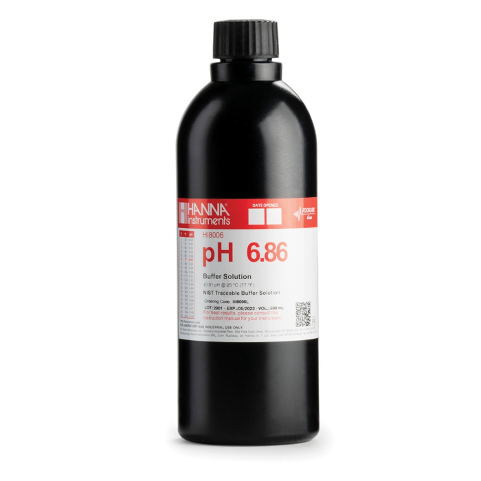 pH 6.86 @ 25°C Tampon de calibrare în flacon FDA cu certificat de analiză, 500 ml [1]