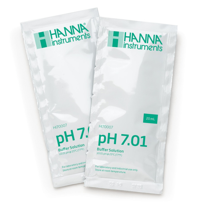 pH 7.01 @ 25°C Plic tampon de calibrare cu certificat de analiză, (25 x 20mL) [1]