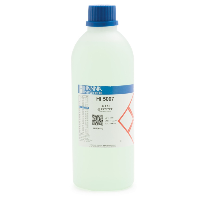pH 7.01 @ 25°C Tampon de calibrare tehnică verde, sticlă de 500 ml [1]