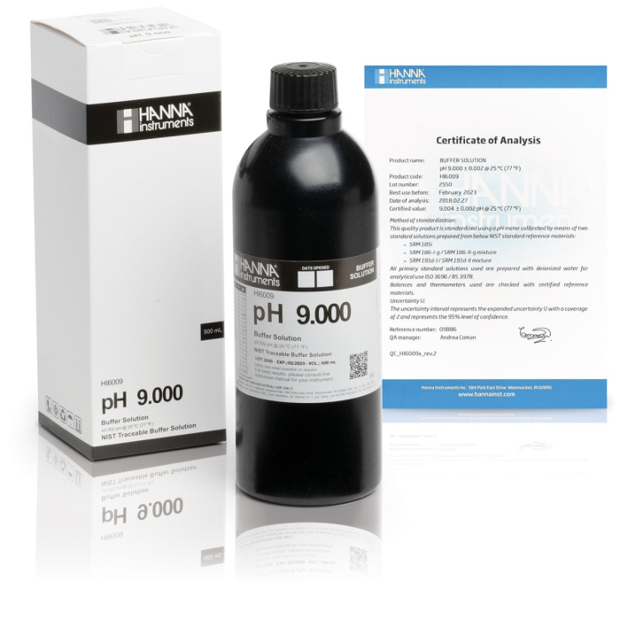 pH 9.000 @ 25°C Tampon de calibrare milesimală, 500 mL [1]