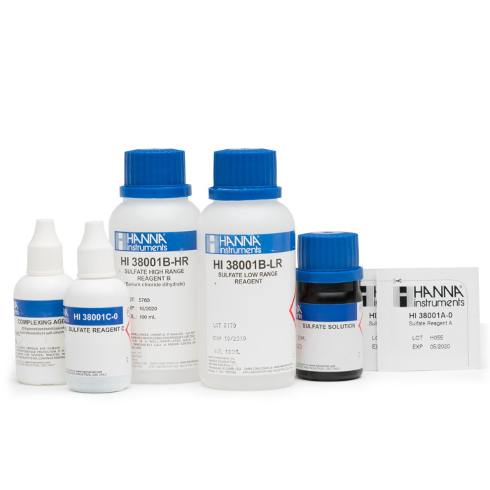 Sulfat LR / HR, metoda clorurii de bariu, kit de reactivi rezerva pentru 100 de teste (SO₄²-) [1]
