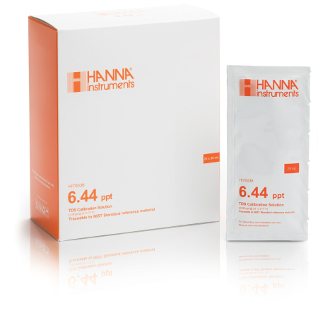 Conductivitate/ TDS - 6.44 g/L (ppt) @ 25°C Plic standard de calibrare TDS, (25 x 20mL)