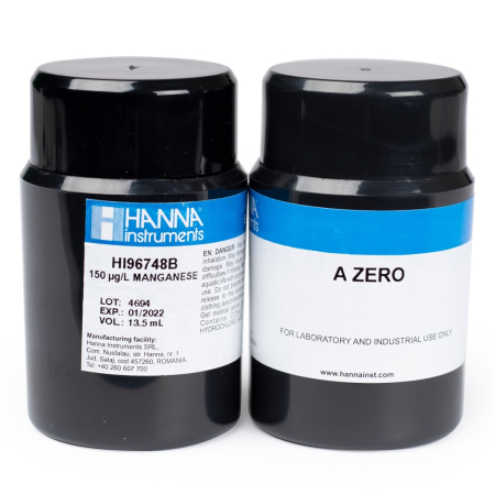 Standarde Cal Check - Standarde CAL Check™ pentru mangan LR, 0,0 și 150 µg/l (HI96748 mai vechi - consultați manualul furnizat cu contorul))