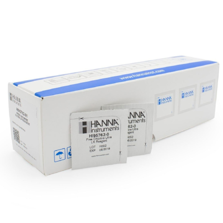 Clor - Reactivi Clor Liber, Domeniu Foarte Mic 0.000 la 0.500 mg/L, metoda DPD, 100 de teste (Cl₂ total)