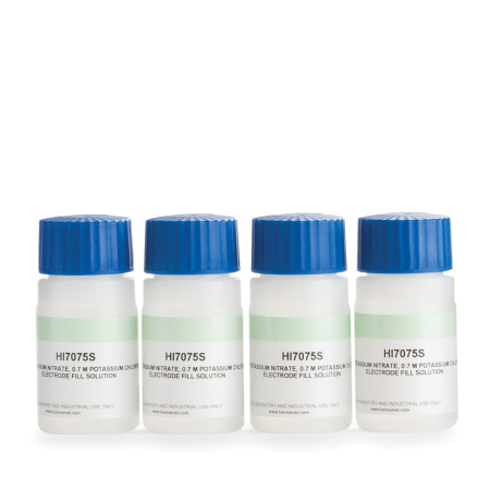 Soluții - Soluție electrolit cu nitrat de potasiu 1,7M, clorură de potasiu 0,7M Soluție de umplere a electrodului, (4) sticle de 30 ml