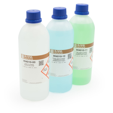 Fluoruri - Kit soluție de calibrare a fluorurii (1 ppm cu TISAB II, 10 ppm cu TISAB II, TISAB II) (4 sticle a câte 500 ml fiecare)