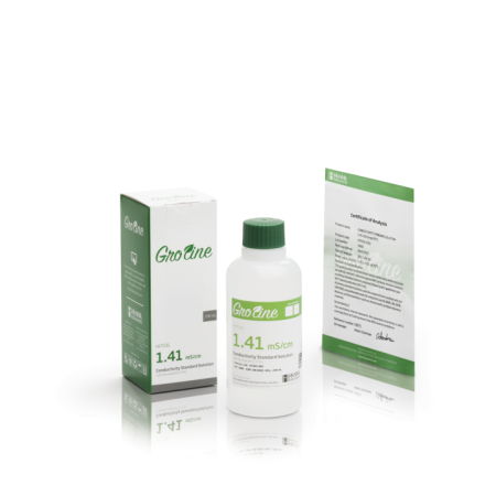 Soluție standard de conductivitate GroLine 1413 µS/cm @25°C, cutie cu certificat de analiză, sticlă de 230 ml