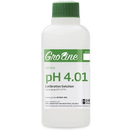 Buffers - Soluție de calibrare GroLine pH 4,01 cu certificat de analiză, 500 ml