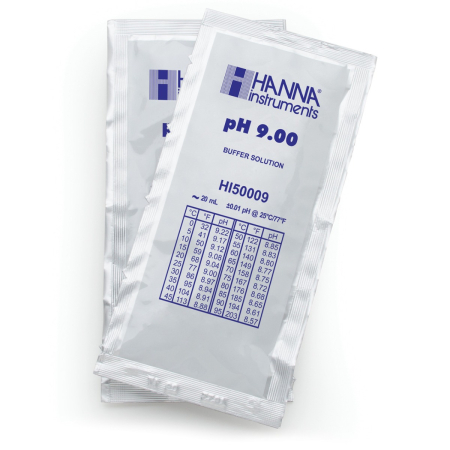 Soluții de calibrare - pH 9.00 @ 25°C Plic tampon de calibrare tehnică, (25 x 20mL)