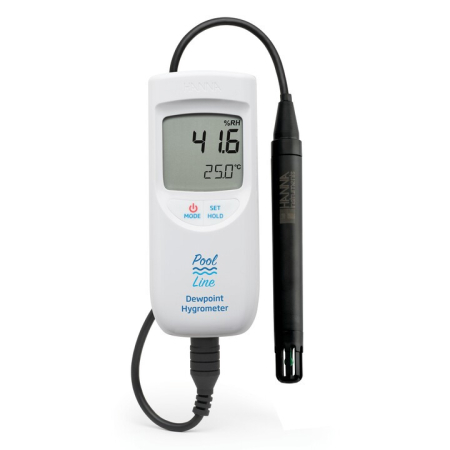 Termometre - Termohigrometre Pool Line cu punct de rouă și sondă de înregistrare a datelor de calibrare cu punct de rouă Interval: RH 20.0 la 95.0%, Temp 0.0 la 60.0°C / 32 la 140.0°F Dew PT -20.0 la 60.0°C / -4.0