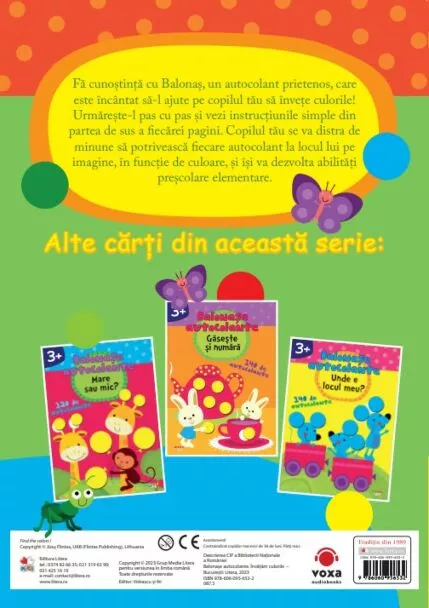 Balonase autocolante. Invatam culorile (3+) [2]