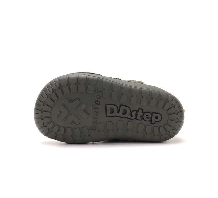 Ghete Barefoot Îmblănite Băieți D.D.Step W070-62660A Olive – Piele Naturală, Verzi, cu Tigrișor [5]