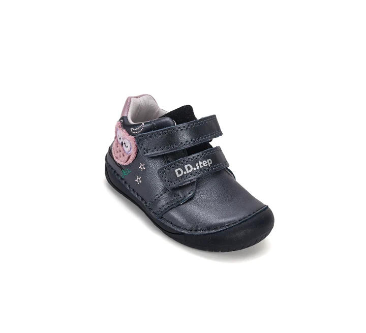 Pantofi Barefoot Fete D.D.Step S070-62659A – Piele Naturală, Cobalt cu Bufniță [7]