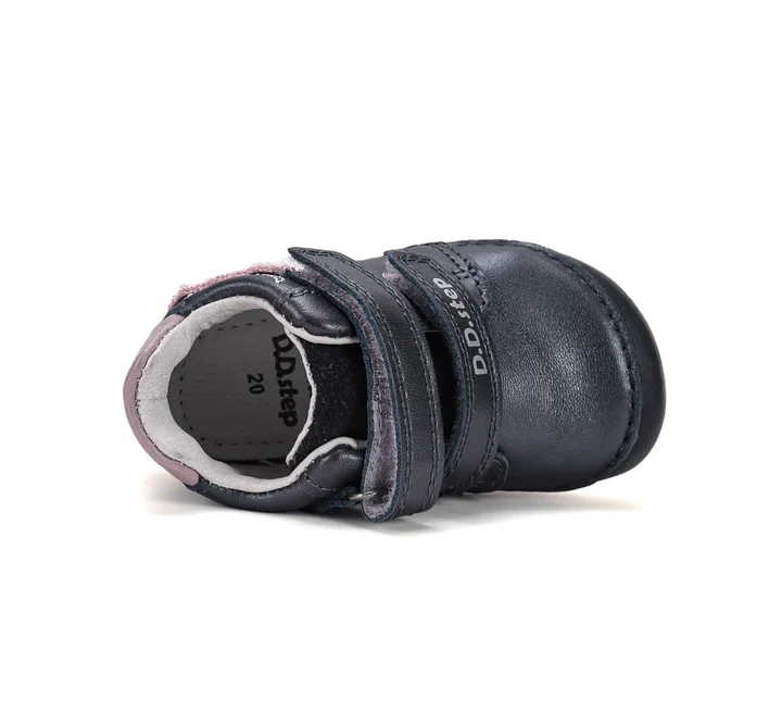 Pantofi Barefoot Fete D.D.Step S070-62659A – Piele Naturală, Cobalt cu Bufniță [4]