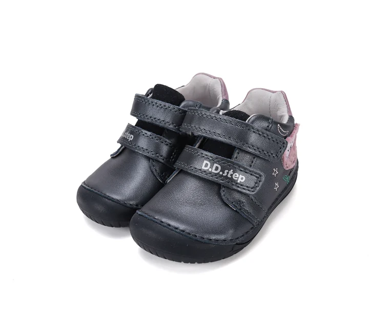 Pantofi Barefoot Fete D.D.Step S070-62659A – Piele Naturală, Cobalt cu Bufniță [6]