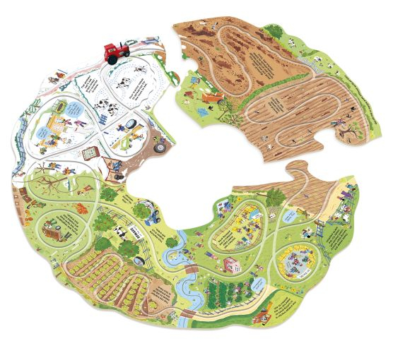 Carte cu tractor mecanic Wind-up Tractor – Usborne, trasee interactive, 3+ ani [3]