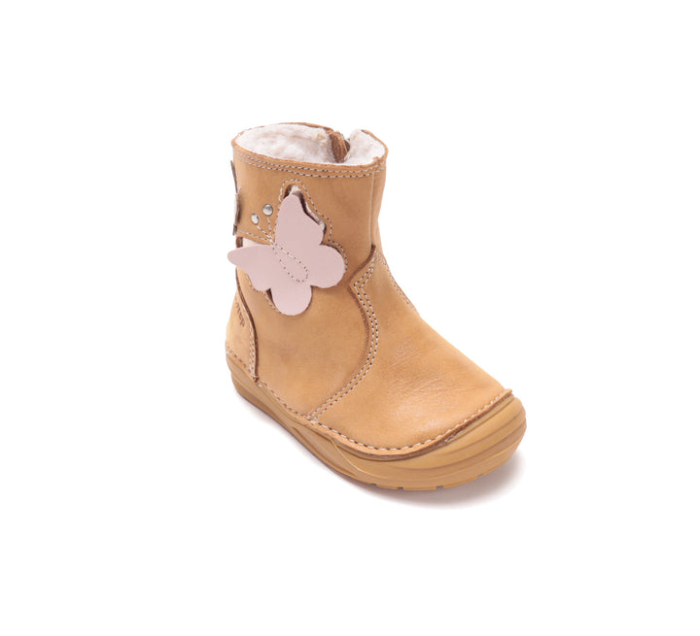 Cizme Fete D.D.Step W071-62976A Copper – Piele Naturală, Maro Caramel, cu Fluturi [7]
