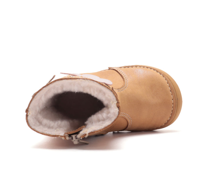 Cizme Fete D.D.Step W071-62976A Copper – Piele Naturală, Maro Caramel, cu Fluturi [4]