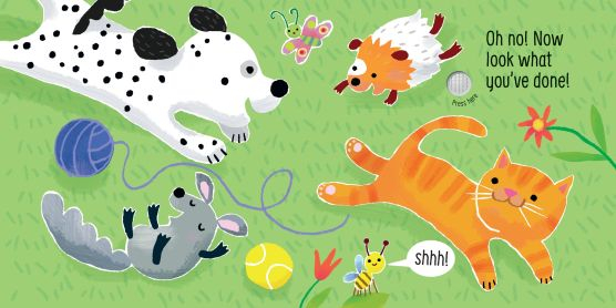 Don’t Tickle the Puppy! – Carte interactivă cu sunete pentru bebeluși | Usborne [5]