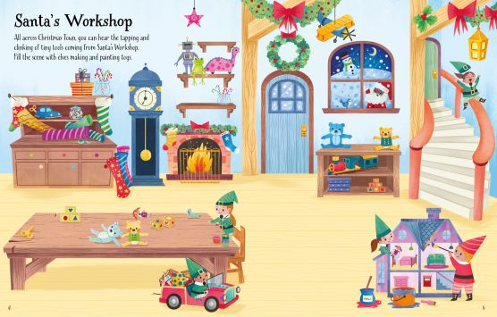 First Sticker Book Christmas – Carte de Crăciun cu stickere pentru copii, Usborne [5]