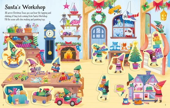 First Sticker Book Christmas – Carte de Crăciun cu stickere pentru copii, Usborne [2]