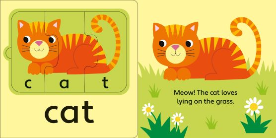 First Words Jigsaw Book: Animals Usborne – Carte puzzle copii 2+ ani, învață animalele și primele cuvinte [2]