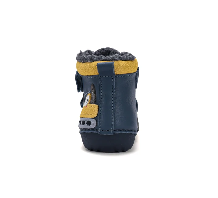 Ghete Băieți D.D.Step W015-62928 – Piele Naturală, Îmblănite, Bleumarin cu Excavator [2]