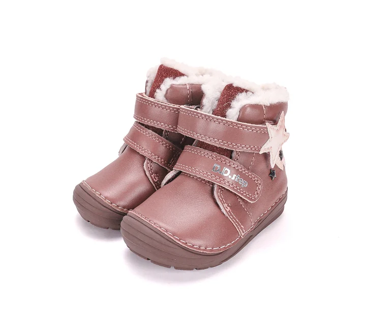 Ghete Iarnă Fete D.D.Step W071-62869B – Piele Naturală, Îmblănite, Roz cu Stea [6]